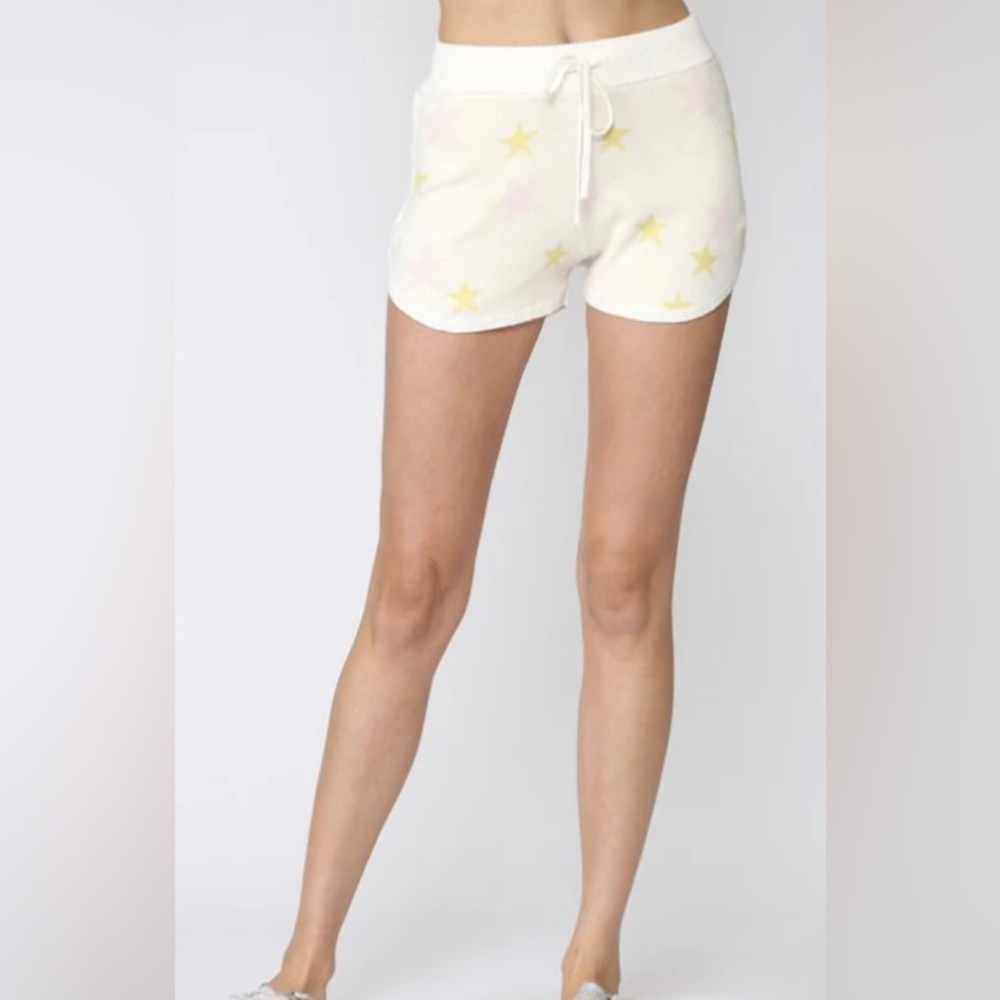 Fate Cream Yellow Pink Star Track Style Shorts